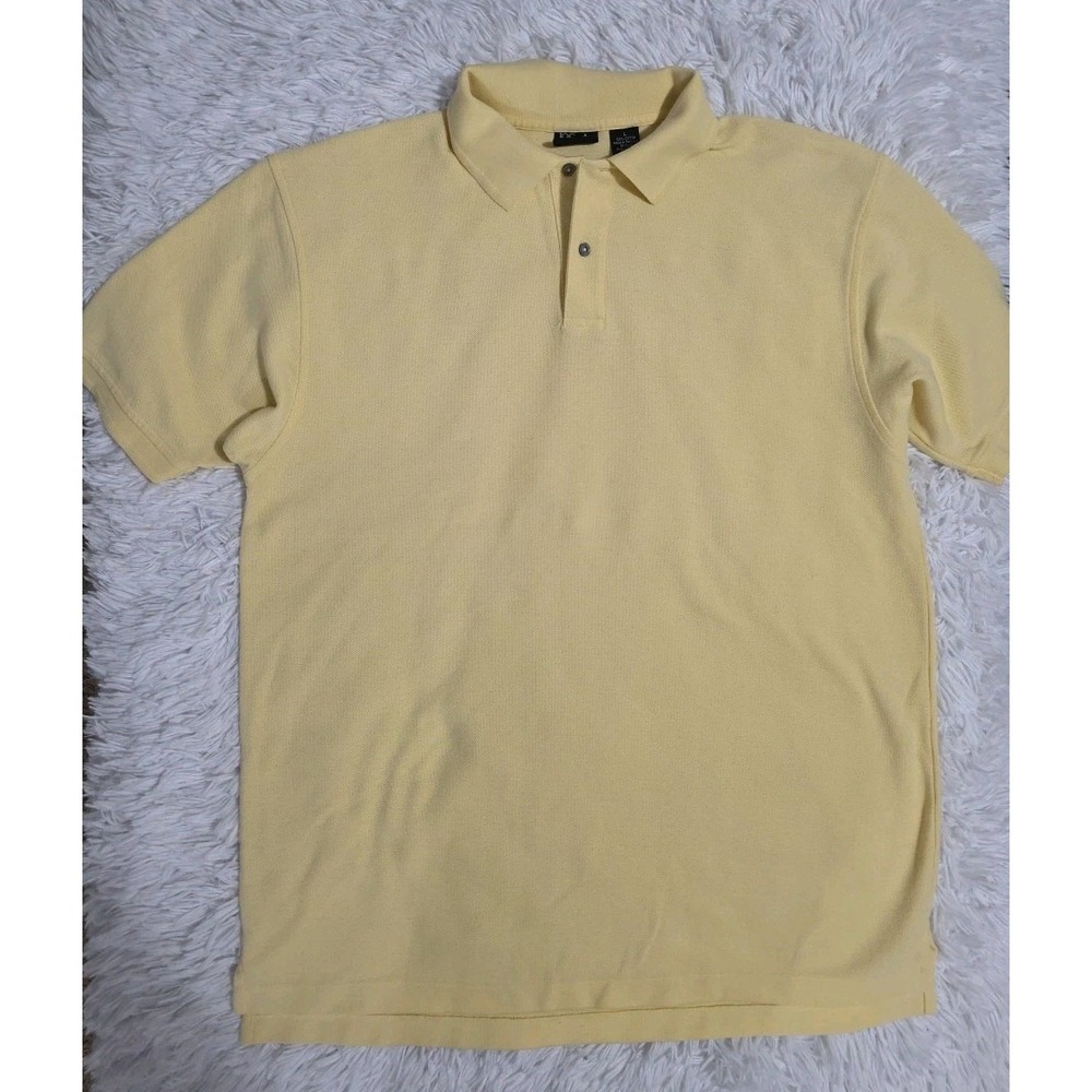 JOS.A BANK Mens Large‎ Travelers Collection Yellow Polo Shirt Short Sleeve